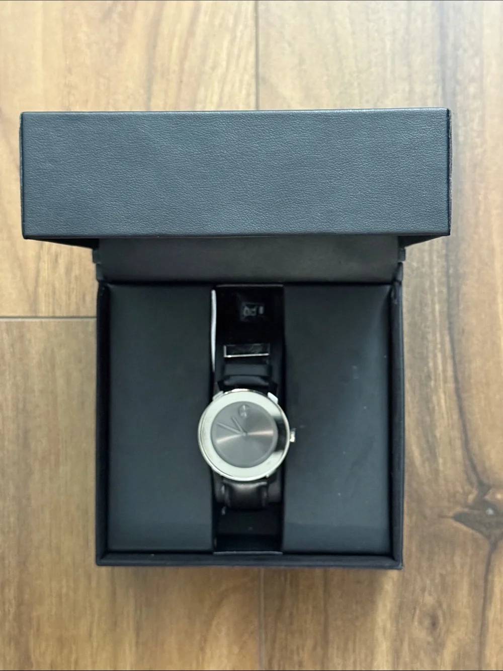 Movado Black Watch Gift Box with White Logo